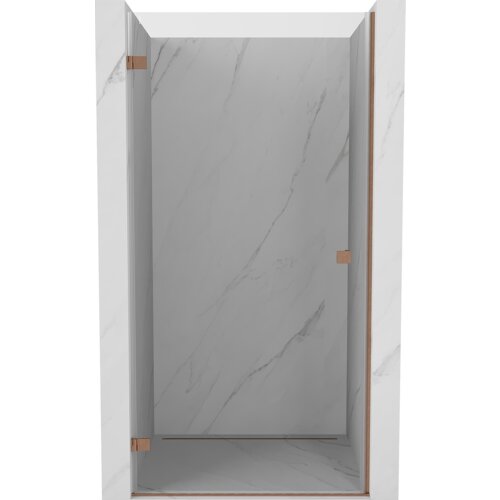 Mexen Lunar-B drzwi prysznicowe uchylne lewe 80 cm, transparent, miedź szczotkowana - 832-080-000-65-00-L