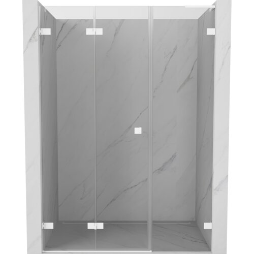 Mexen Lunar-F L drzwi prysznicowe składane lewe 110 cm, transparent, białe - 836SL-110-050-20-00-L