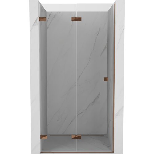 Mexen Lunar-F drzwi prysznicowe składane lewe 85 cm, transparent, różowe złoto - 836-085-000-60-00-L