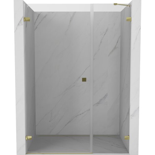 Mexen Lunar-B drzwi prysznicowe uchylne lewe 130 cm, transparent, złote - 832S-130-050-50-00-L