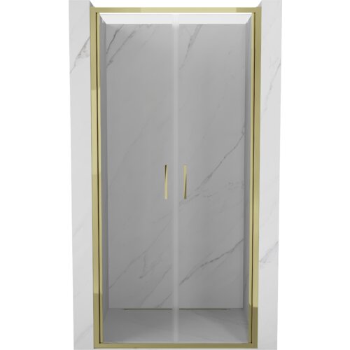 Mexen Exo drzwi prysznicowe podwójne uchylne 90 cm, transparent, złote - 814-090-000-50-00