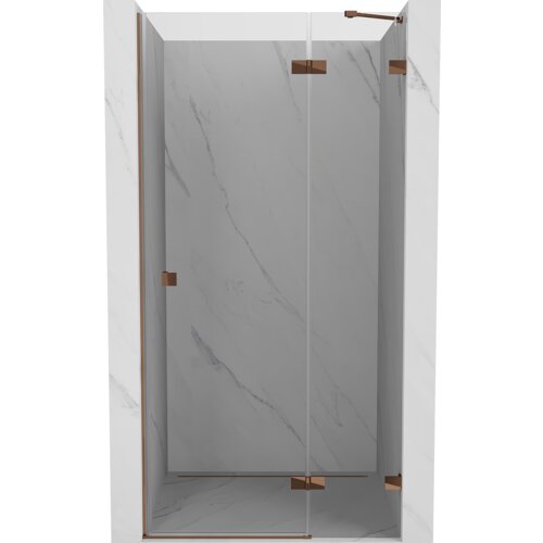 Mexen Lunar drzwi prysznicowe uchylne prawe 90 cm, transparent, różowe złoto - 834-090-000-60-00-P