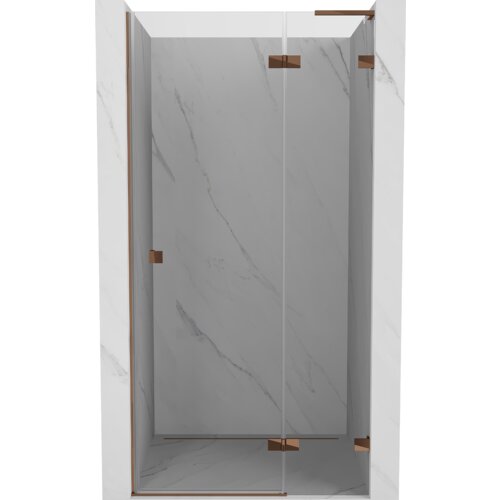 Mexen Lunar L drzwi prysznicowe uchylne prawe 90 cm, transparent, różowe złoto - 834L-090-000-60-00-P
