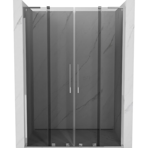 Mexen Velar L Duo drzwi prysznicowe rozsuwane 160 cm, grafit, chrom - 871-160-003-42-01