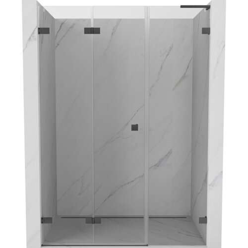 Mexen Lunar-F L drzwi prysznicowe składane lewe 145 cm, transparent, gun gray szczotkowany - 836SL-145-050-66-00-L