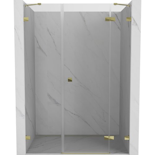 Mexen Lunar drzwi prysznicowe uchylne prawe 155 cm, transparent, złote - 834S-155-050-50-00-P