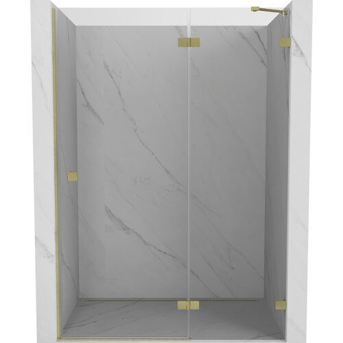 Mexen Lunar drzwi prysznicowe uchylne prawe 135 cm, transparent, złote szczotkowane - 834-135-000-55-00-P