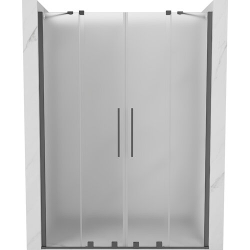 Mexen Velar Duo drzwi prysznicowe rozsuwane 160 cm, szron, gun metal - 871-160-000-32-95