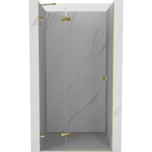 Mexen Lunar drzwi prysznicowe uchylne lewe 100 cm, transparent, złote - 834-100-000-50-00-L