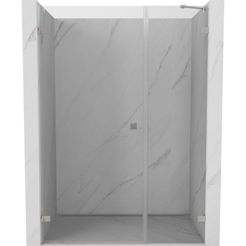 Mexen Lunar-B drzwi prysznicowe uchylne lewe 140 cm, transparent, nikiel szczotkowany - 832S-140-050-97-00-L