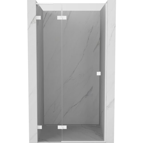 Mexen Lunar L drzwi prysznicowe uchylne lewe 80 cm, transparent, białe - 834L-080-000-20-00-L