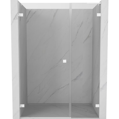 Mexen Lunar-B L drzwi prysznicowe uchylne lewe 140 cm, transparent, białe - 832SL-140-050-20-00-L
