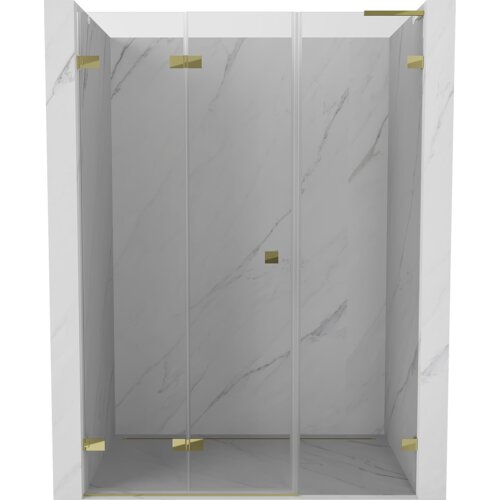 Mexen Lunar-F L drzwi prysznicowe składane lewe 115 cm, transparent, złote - 836SL-115-050-50-00-L