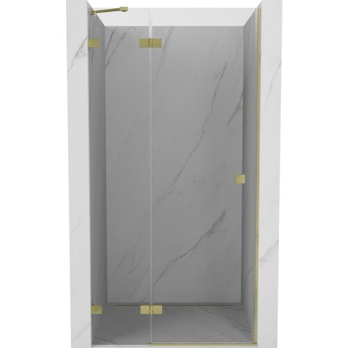 Mexen Lunar drzwi prysznicowe uchylne lewe 115 cm, transparent, złote szczotkowane - 834-115-000-55-00-L