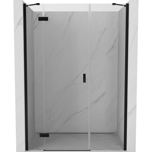 Mexen Mist-H drzwi prysznicowe uchylne lewe 160 cm, transparent, czarne - 8A5-160-001-70-00-L