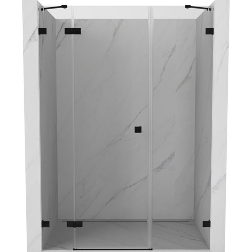 Mexen Lunar drzwi prysznicowe uchylne lewe 130 cm, transparent, czarne - 834S-130-050-70-00-L
