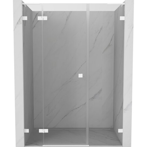 Mexen Lunar L drzwi prysznicowe uchylne lewe 120 cm, transparent, białe - 834SL-120-050-20-00-L