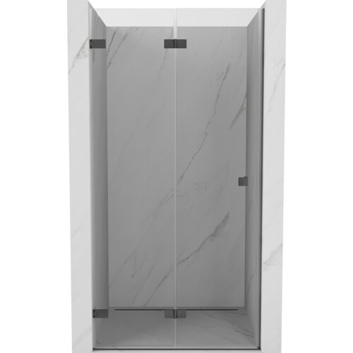 Mexen Lunar-F drzwi prysznicowe składane lewe 65 cm, transparent, gun gray szczotkowany - 836-065-000-66-00-L