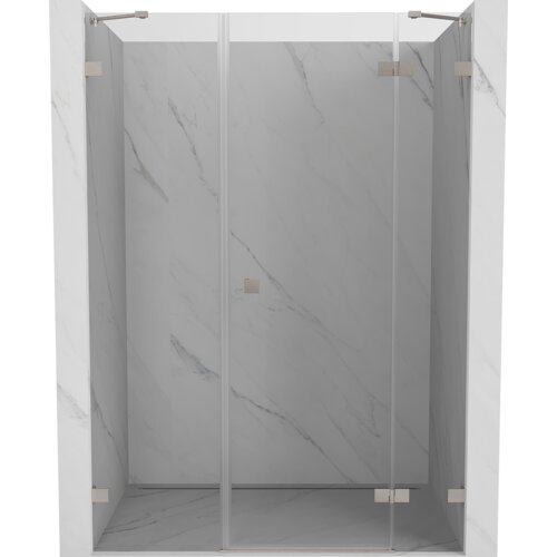 Mexen Lunar drzwi prysznicowe uchylne prawe 145 cm, transparent, nikiel szczotkowany - 834S-145-050-97-00-P