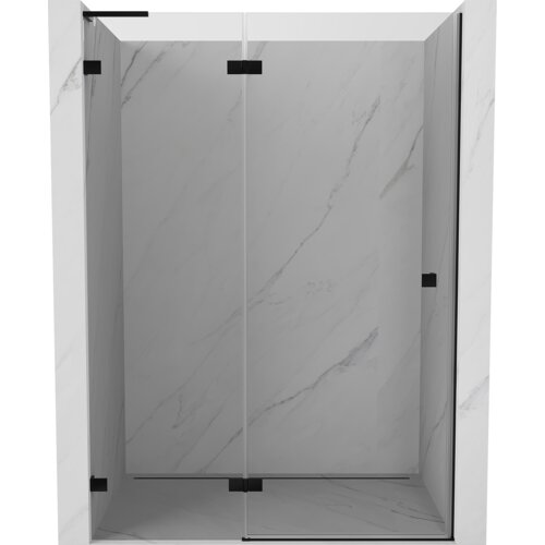 Mexen Lunar L drzwi prysznicowe uchylne lewe 135 cm, transparent, czarne - 834L-135-000-70-00-L