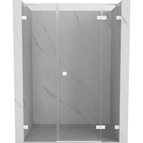 Mexen Lunar drzwi prysznicowe uchylne prawe 155 cm, transparent, białe - 834S-155-050-20-00-P