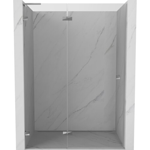 Mexen Lunar L drzwi prysznicowe uchylne lewe 130 cm, transparent, chrom - 834L-130-000-01-00-L