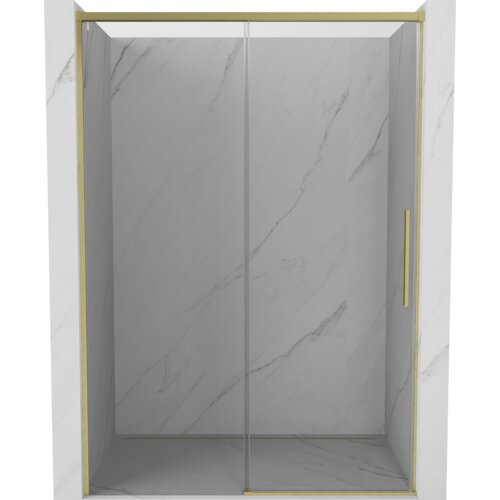 Mexen Rox drzwi prysznicowe rozsuwane 145 cm, transparent, złote szczotkowane - 8C2-145-000-55-00