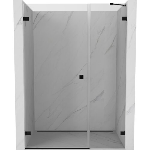 Mexen Lunar-B drzwi prysznicowe uchylne lewe 130 cm, transparent, czarne - 832S-130-050-70-00-L