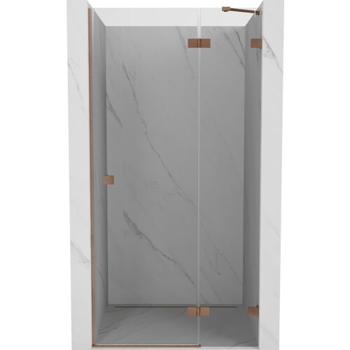 Mexen Lunar drzwi prysznicowe uchylne prawa 75 cm, transparent, miedź szczotkowana - 834-075-000-65-00-P