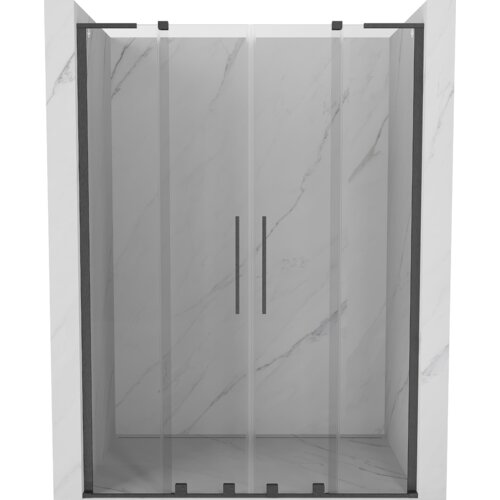 Mexen Velar L Duo drzwi prysznicowe rozsuwane 140 cm, transparent, gun gray szczotkowany - 871-140-003-02-66