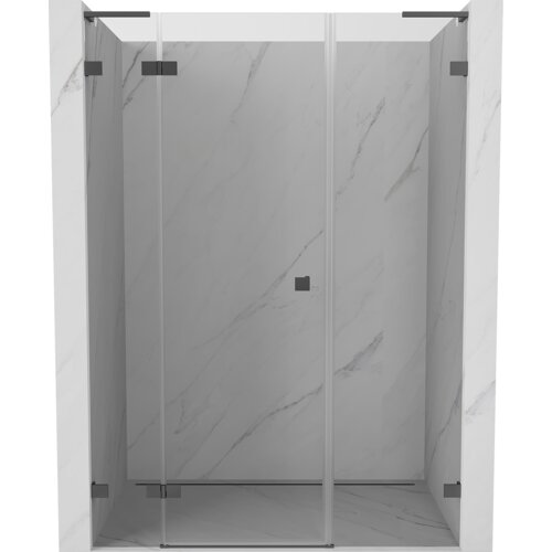 Mexen Lunar L drzwi prysznicowe uchylne lewe 150 cm, transparent, gun metal - 834SL-150-050-95-00-L