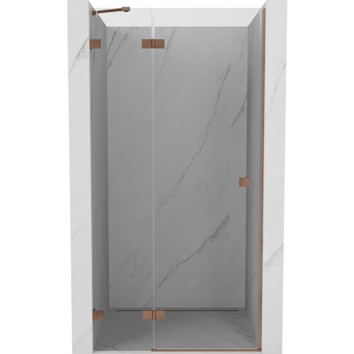 Mexen Lunar drzwi prysznicowe uchylne lewe 70 cm, transparent, miedź szczotkowana - 834-070-000-65-00-L