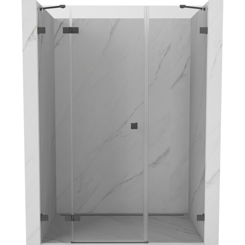 Mexen Lunar drzwi prysznicowe uchylne lewe 155 cm, transparent, gun gray szczotkowany - 834S-155-050-66-00-L