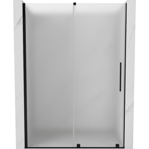 Mexen Velar drzwi prysznicowe rozsuwane 150 cm, szron, czarne - 871-150-000-31-70