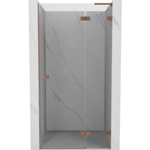 Mexen Lunar L drzwi prysznicowe uchylne prawe 90 cm, transparent, miedź szczotkowana - 834L-090-000-65-00-P