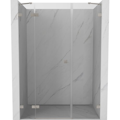 Mexen Lunar drzwi prysznicowe uchylne lewe 135 cm, transparent, nikiel szczotkowany - 834S-135-050-97-00-L