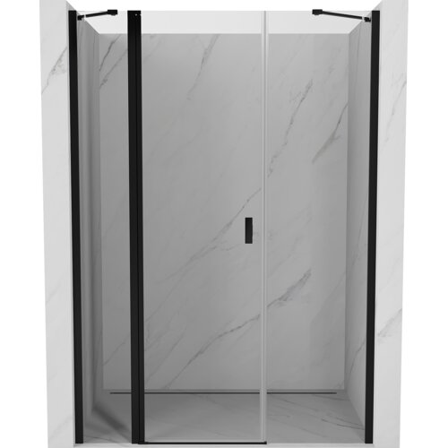 Mexen Mist drzwi prysznicowe uchylne 155 cm, transparent, czarne - 8A4-155-001-70-00