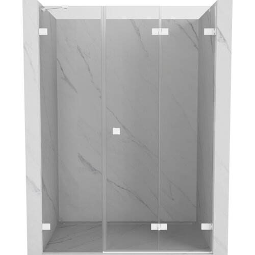 Mexen Lunar-F drzwi prysznicowe składane prawe 140 cm, transparent, białe - 836S-140-050-20-00-P