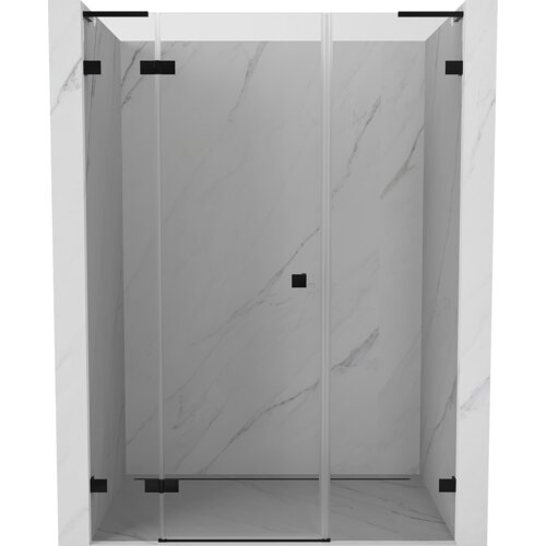 Mexen Lunar L drzwi prysznicowe uchylne lewe 160 cm, transparent, czarne - 834SL-160-050-70-00-L
