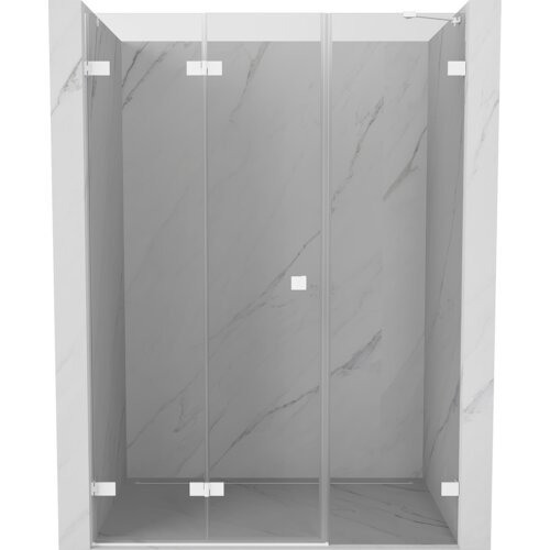Mexen Lunar-F drzwi prysznicowe składane lewe 110 cm, transparent, białe - 836S-110-050-20-00-L
