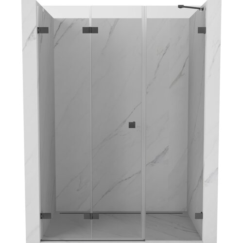 Mexen Lunar-F drzwi prysznicowe składane lewe 125 cm, transparent, gun gray szczotkowany - 836S-125-050-66-00-L