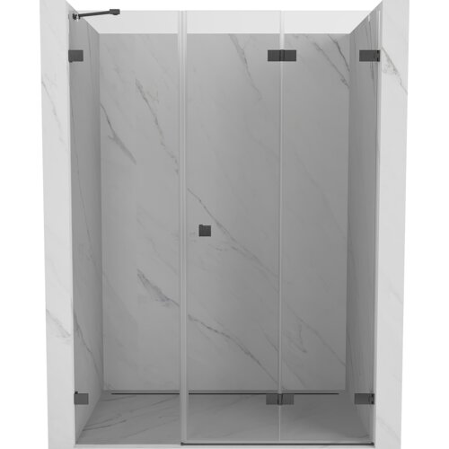 Mexen Lunar-F drzwi prysznicowe składane prawe 130 cm, transparent, gun gray szczotkowany - 836S-130-050-66-00-P