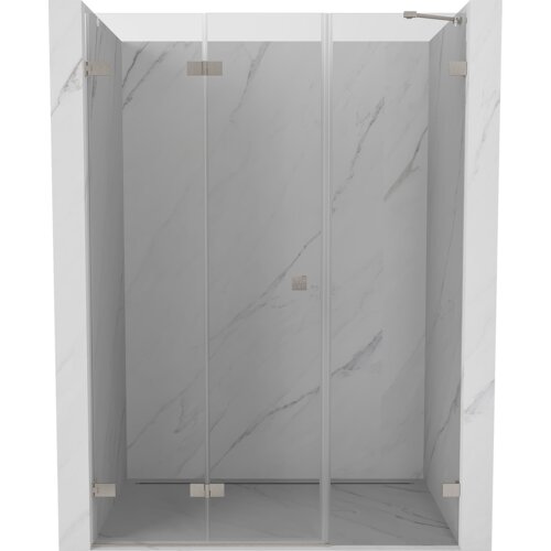 Mexen Lunar-F drzwi prysznicowe składane lewe 125 cm, transparent, nikiel szczotkowany - 836S-125-050-97-00-L