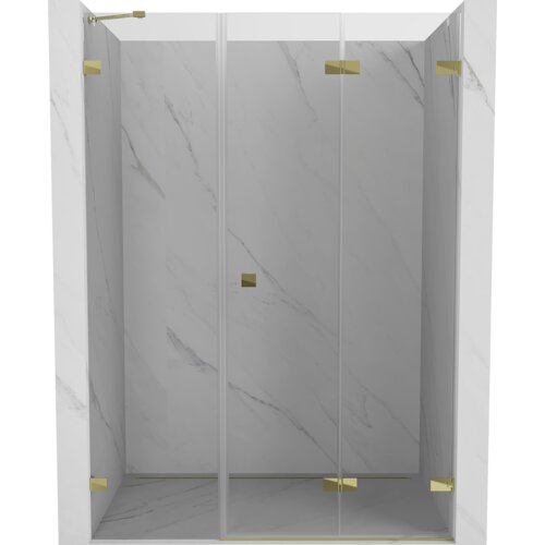Mexen Lunar-F drzwi prysznicowe składane prawe 125 cm, transparent, złote - 836S-125-050-50-00-P