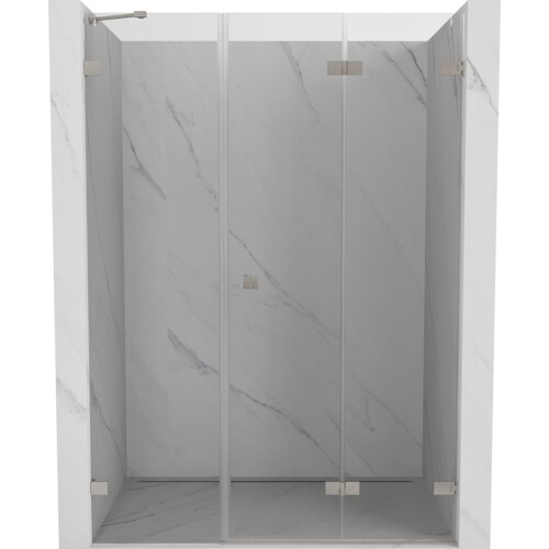 Mexen Lunar-F drzwi prysznicowe składane prawe 120 cm, transparent, nikiel szczotkowany - 836S-120-050-97-00-P