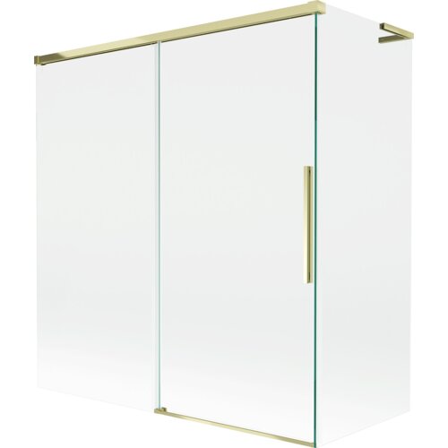 Mexen Rox L parawan nawannowy 2-skrzydłowy rozsuwany 150 + 70 x 150 cm, transparent, złoty - 8C9L-150-070-50-00