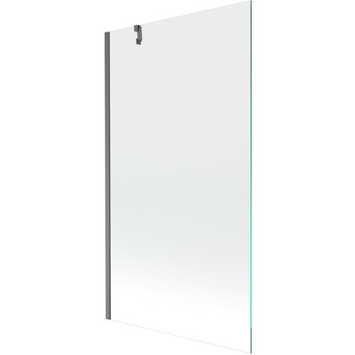 Przezroczysty parawan nawannowy o wymiarach 100 x 150 cm z metalowym uchwytem i szyną w kolorze gun gray szczotkowanym. Produkt to "Mexen Next parawan nawannowy 1-skrzydłowy 100 x 150 cm, transparent, gun gray szczotkowany - 895-100-000-00-00-66".