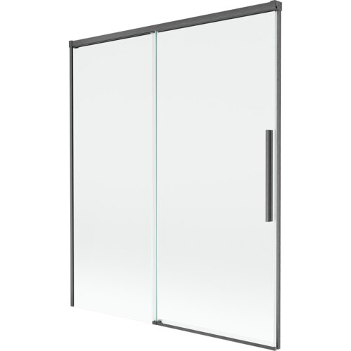 Mexen Rox parawan nawannowy 2-skrzydłowy rozsuwany 140 x 150 cm, transparent, gun gray szczotkowany - 8C9-140-001-66-00