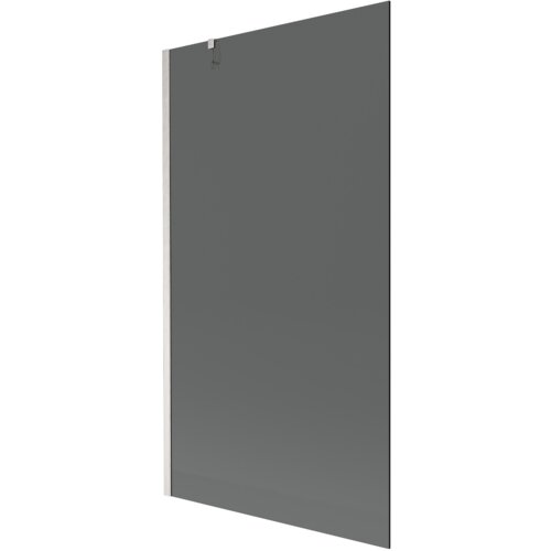 Na zdjęciu widoczny jest prostokątny parawan nawannowy w kolorze grafitowym z niklowanym, szczotkowanym wykończeniem. Produkt ma minimalistyczny design z metalowym uchwytem na górze.
