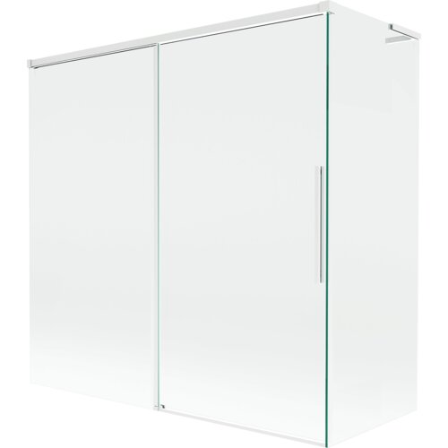 Mexen Rox L parawan nawannowy 2-skrzydłowy rozsuwany 160 + 70 x 150 cm, transparent, biały - 8C9L-160-070-20-00